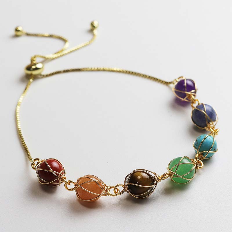 Chakras Natural Crystal Stone Bracelet - Chakras - image 0