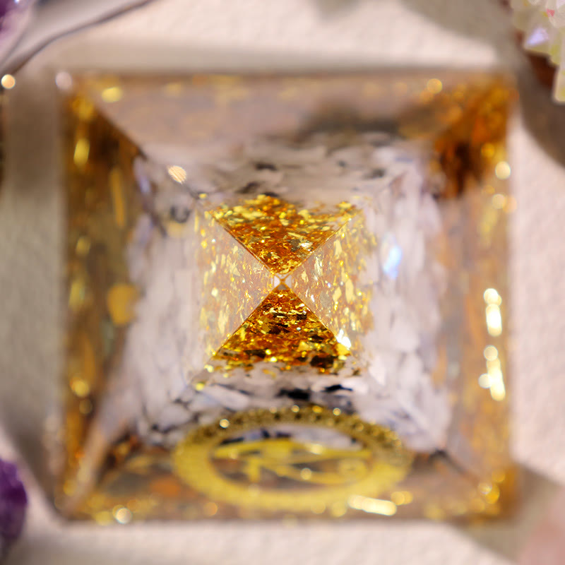 Olivenorma Tiger Eye Moonstone Eye Of Horus Orgone Pyramid - image 3