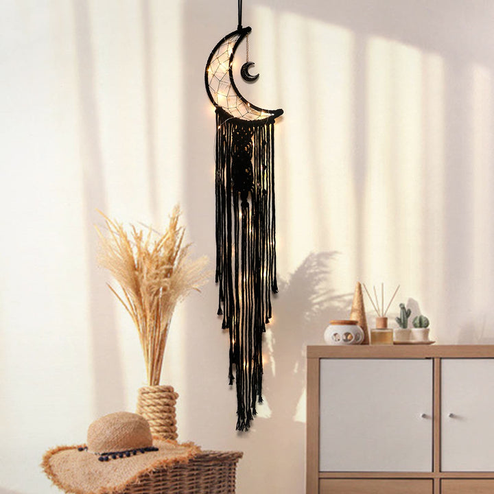 Olivenorma Black Onyx Moon Macrame Tassel Dream Catcher - image 8