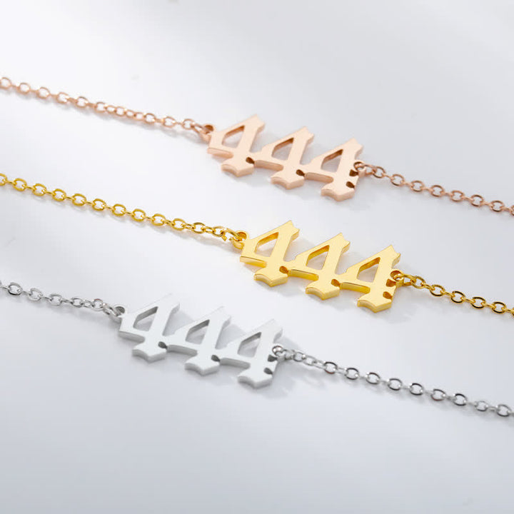 Angel Number Spiritual Anklet Bracelet  - Silver - 444 - image 5