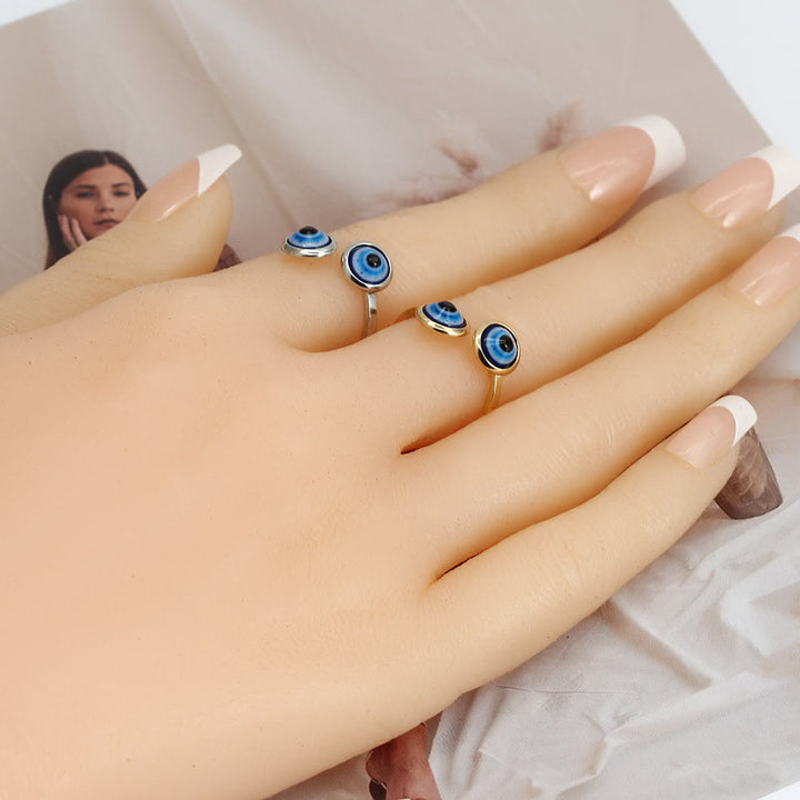 Olivenorma White Zircon Gold Plated Evil Eye Women Ring - image 2