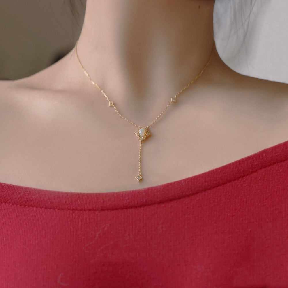 Olivenorma Vintage Petals Opal 14k Gold Necklace - image 1