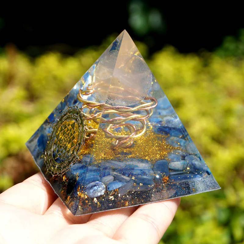 Olivenorma Kyanite Rose Quartz Orgone Pyramid - image 2