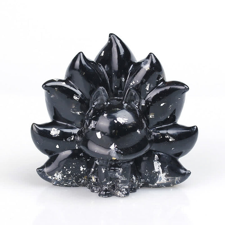 Olivenorma Nine-tailed Fox Gemstone Decoration - Obsidian - image 11