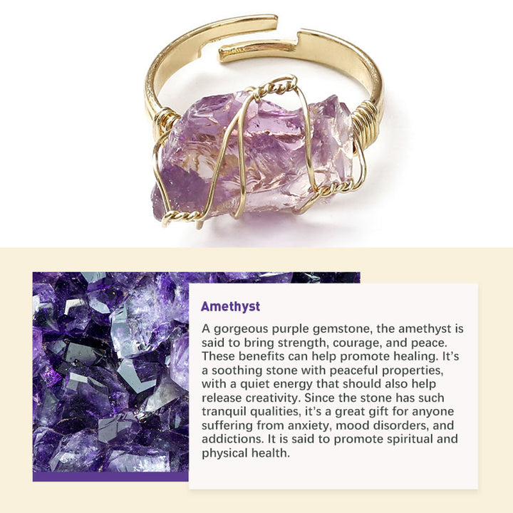 Natural Crystal Irregular Ring - Amethyst - image 1