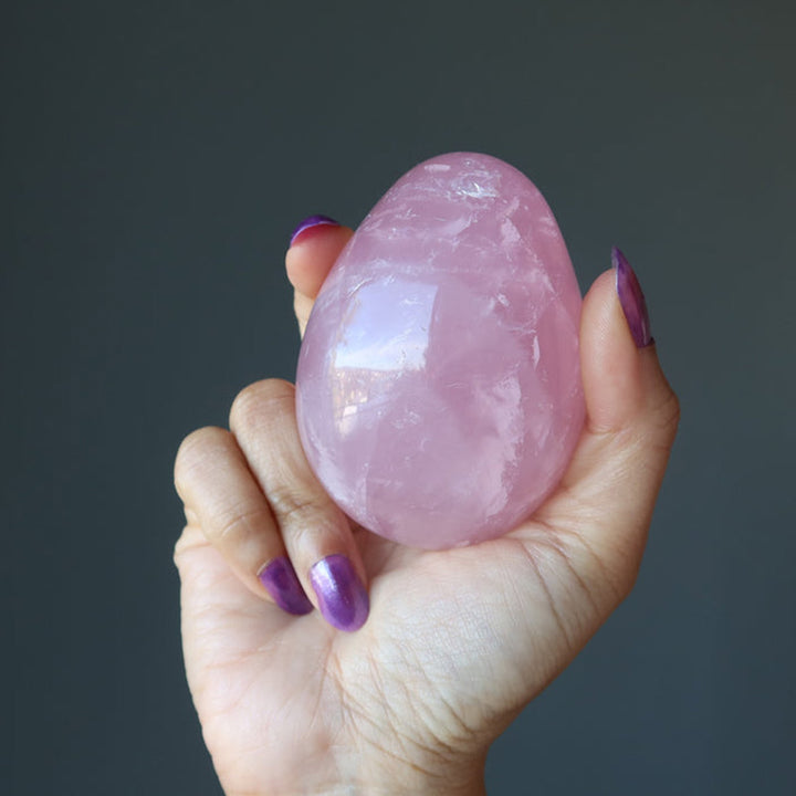 Easter Rose Quartz Dancing Star Crystal Egg - image 8