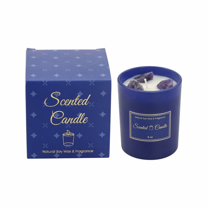 Olivenorma Blue Glass Bottle Crystal Scented Candle - Amethyst - image 11