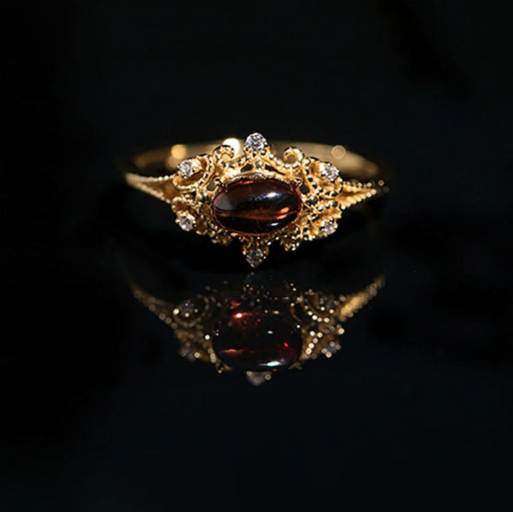 Olivenorma Night Rose-Natural Garnet Ring - image 7