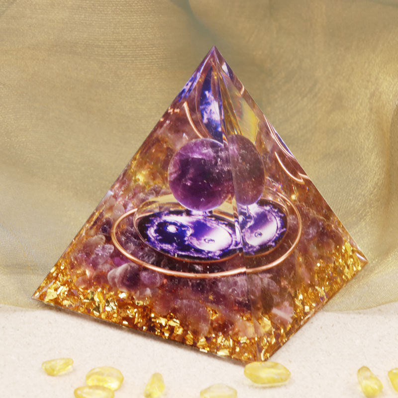 Olivenorma Amethyst Healing Orgone Pyramid - image 1