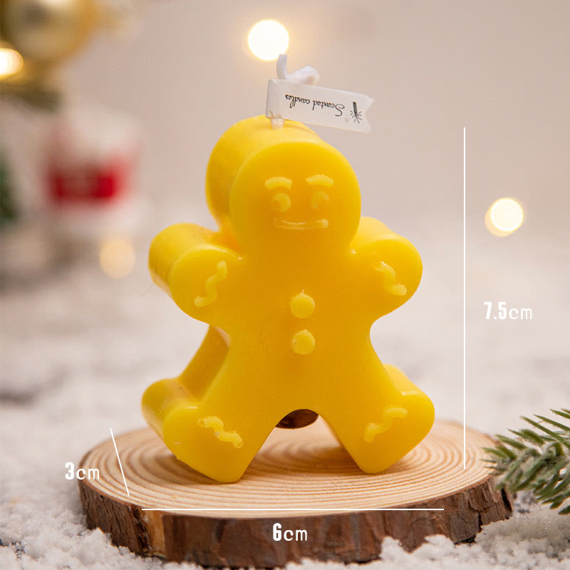 Olivenorma Christmas Atmosphere Snowflake Gingerbread Man Scented Candle - Gingerbread Man # Yellow - image 7
