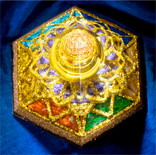 Olivenorma Holy Light-Hexahedral Tiger Eye Crystal Tower Orgone Pyramid - image 2
