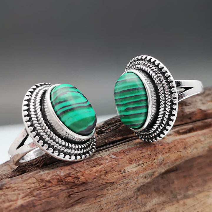 Natural Malachite Protection Ring - image 2