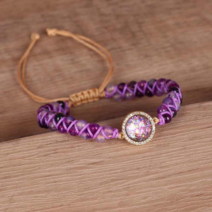 Olivenorma Purple Agate Woven Women's Bracelet - image 6