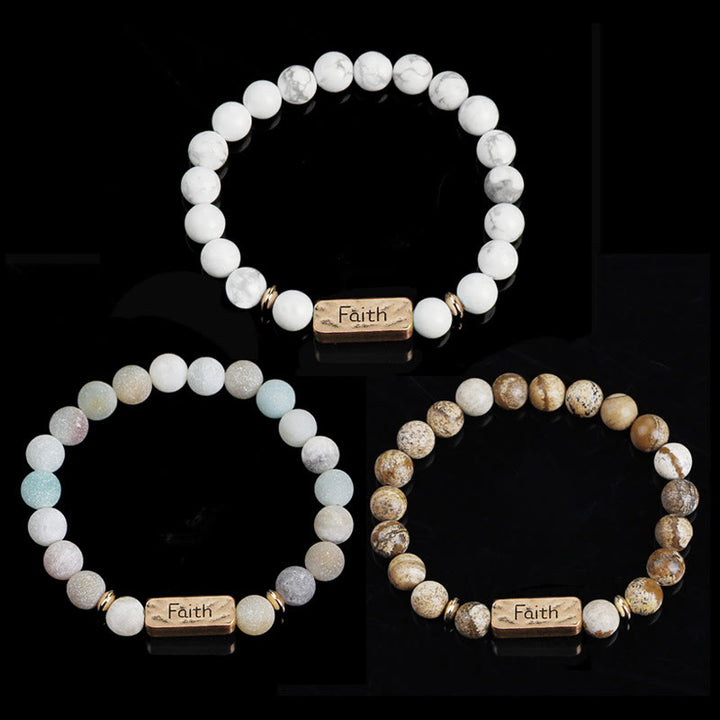 Olivenorma Natural Gemstone Active Faith Engraving Bracelet - image 8