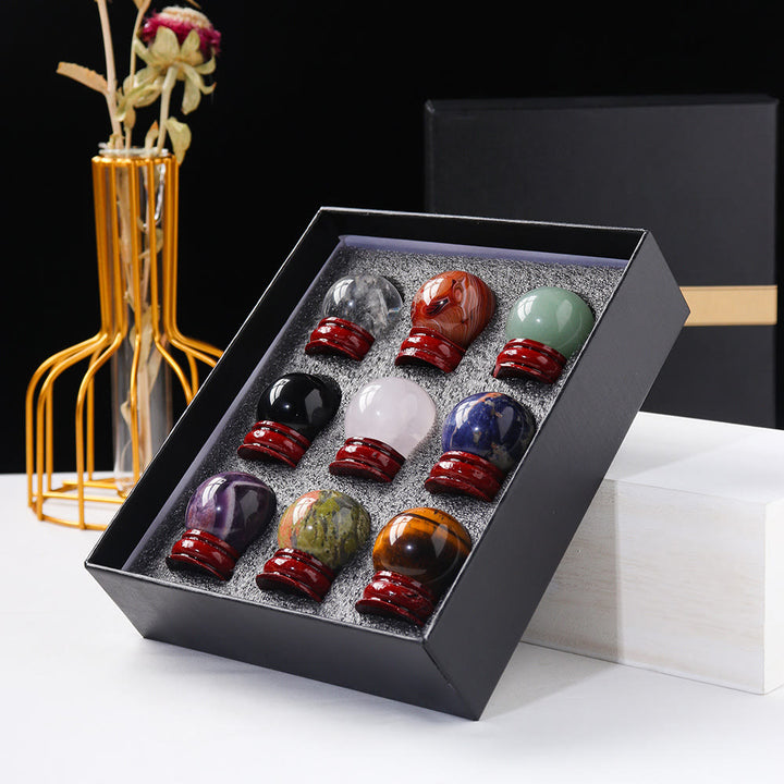 Olivenorma 9pcs Natural Crystal Balls Gemstone Crystal Set - image 23