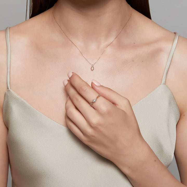 Olivenorma Natural Opal Violet Lace Necklace Earrings Ring - image 1