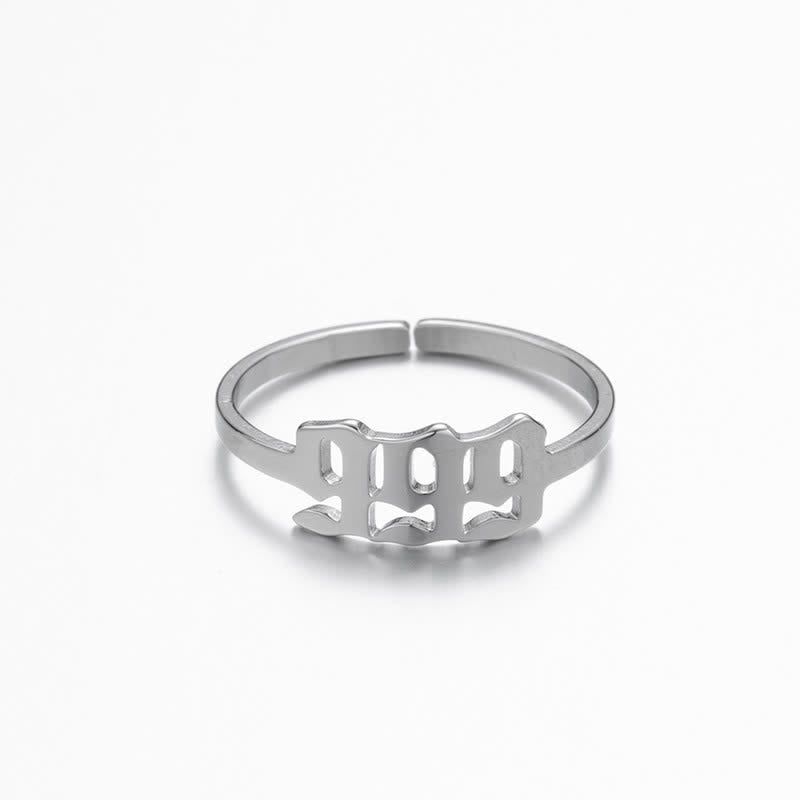 Angel Number Minimalist Lucky Ring - Silver - 999 - image 25