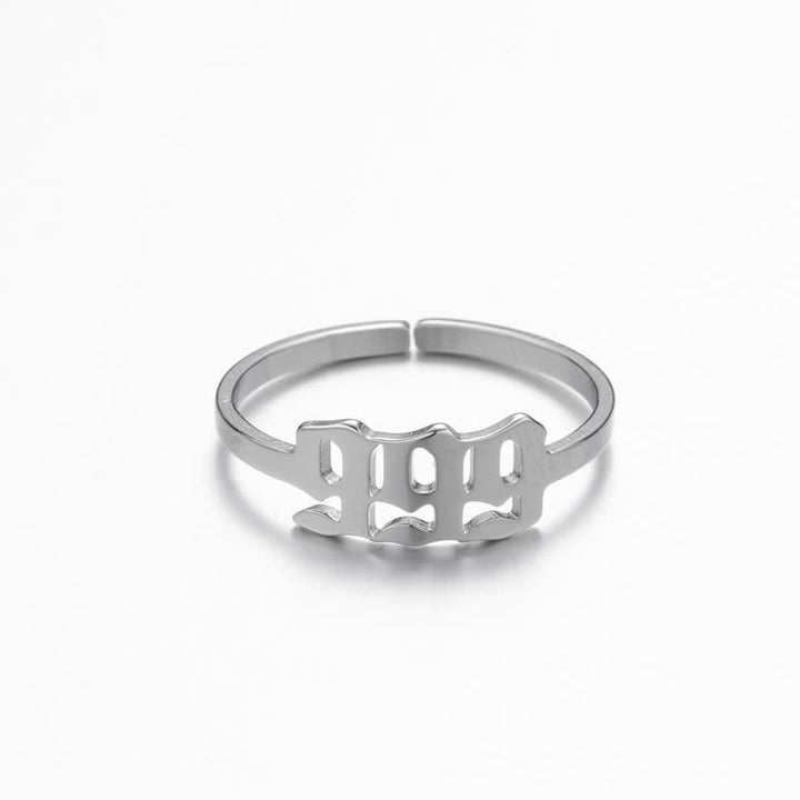 Angel Number Minimalist Lucky Ring - Silver - 999 - image 25