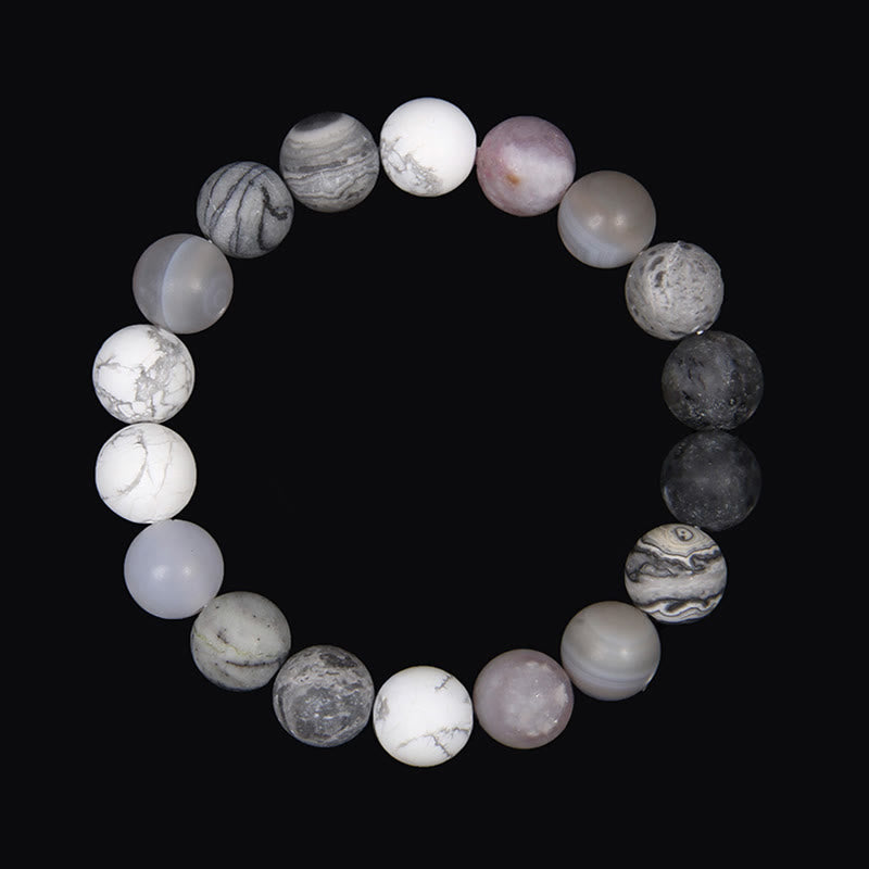 Olivenorma Frosted Natural 10mm Beads Planet Bracelet - Moon - image 17