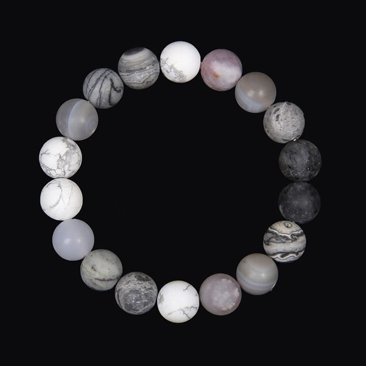 Olivenorma Frosted Natural 10mm Beads Planet Bracelet - Moon - image 17