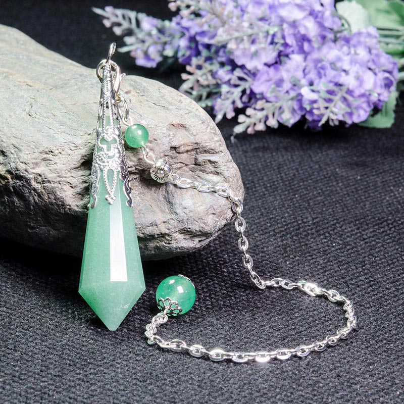 Olivenorma Green Aventurine Energy Balance Pendulum - Silver - image 4