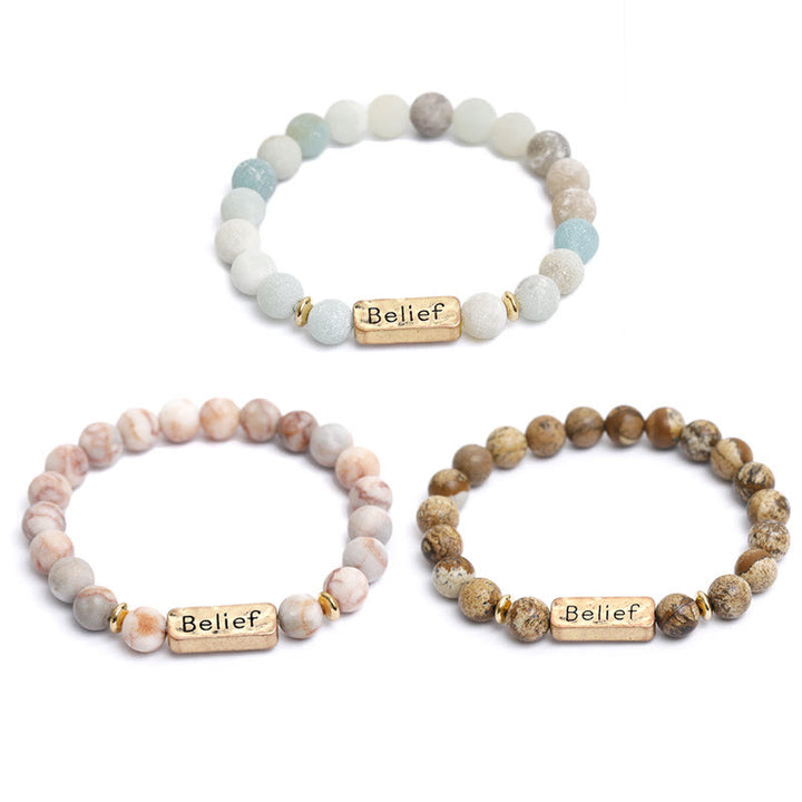 Olivenorma Natural Gemstone Belief Engraving Bracelet - image 14