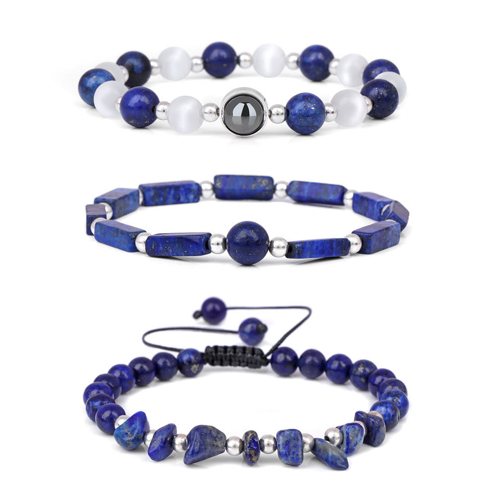 Olivenorma "Healing Wishes" Natural Crystal 3 Pieces Set Bracelet - Lapis Lazuli - image 10
