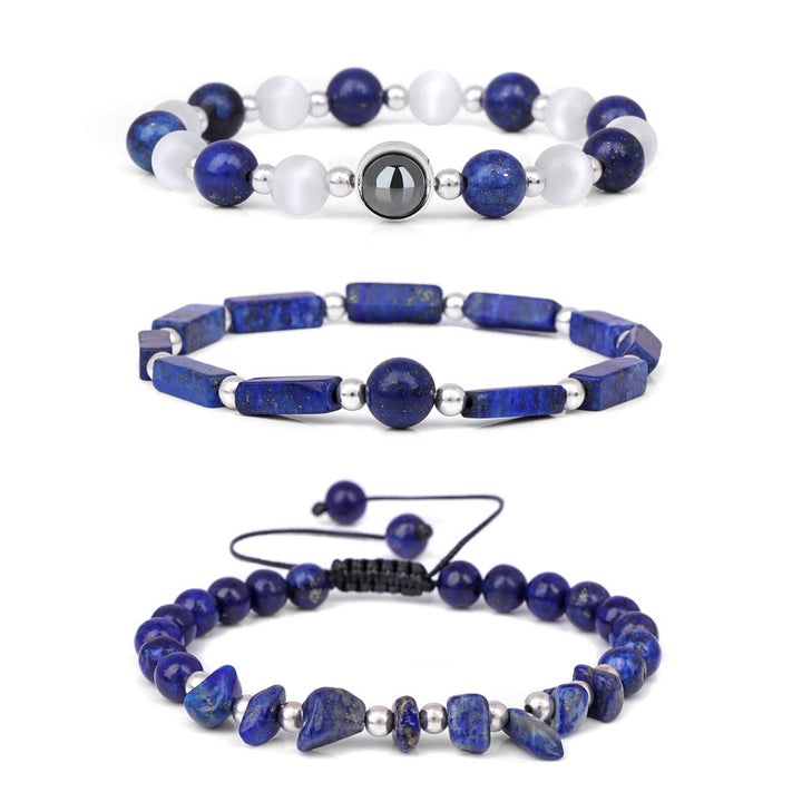 Olivenorma "Healing Wishes" Natural Crystal 3 Pieces Set Bracelet - Lapis Lazuli - image 10