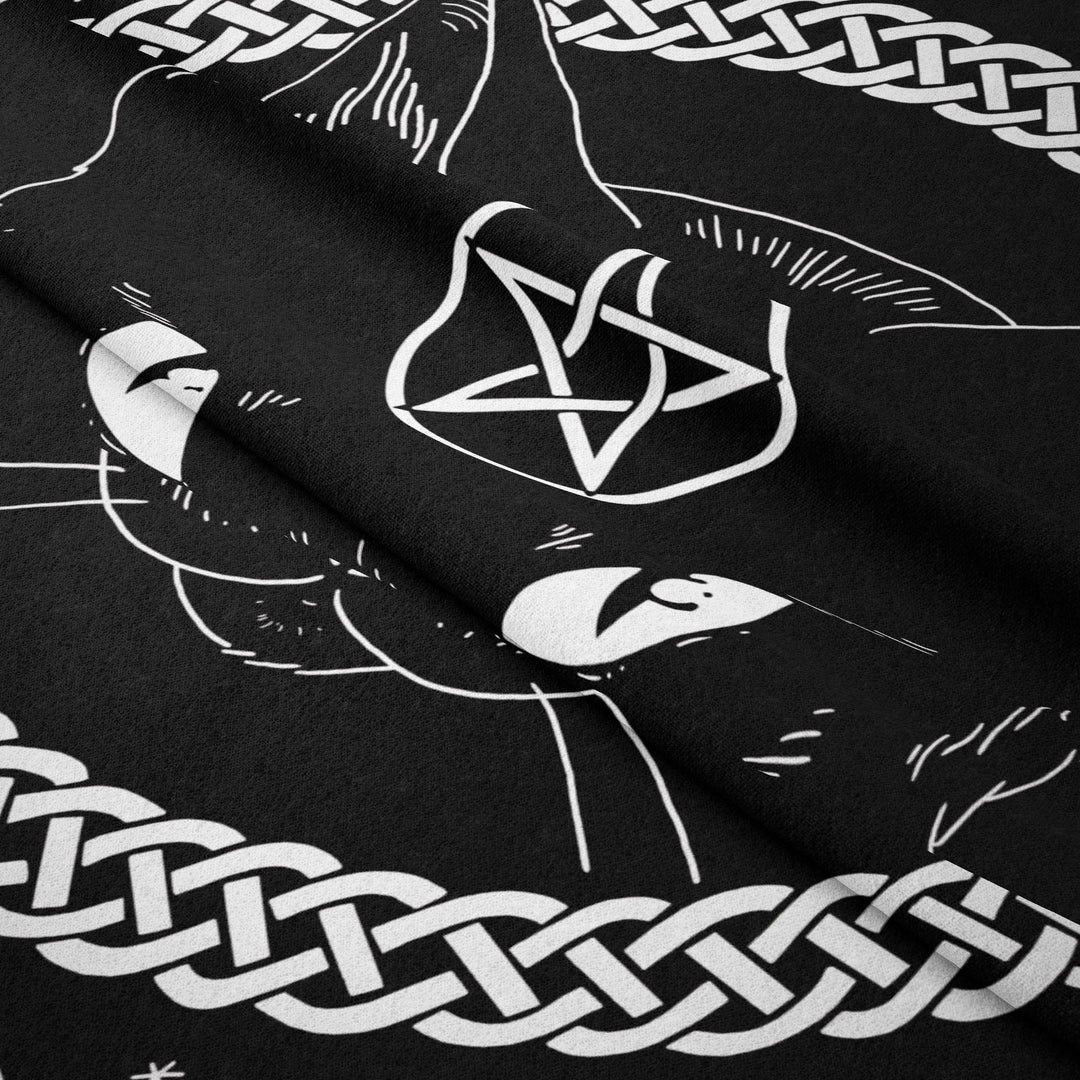 Olivenorma Black Cat Witch Moon Phase Pattern Tapestry - image 7