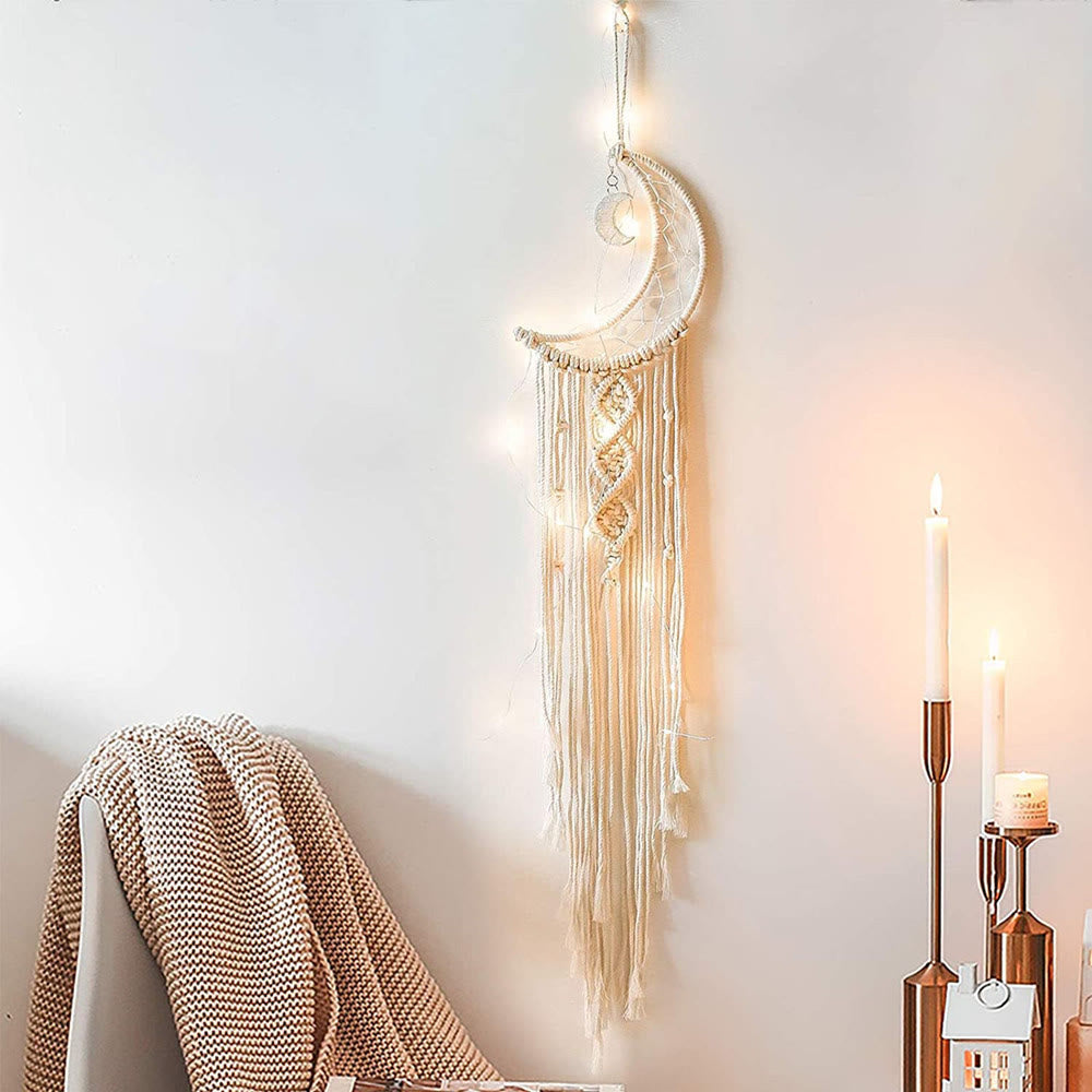 Olivenorma Cotton Rope Tapestry Dream Catcher - Moon - image 1