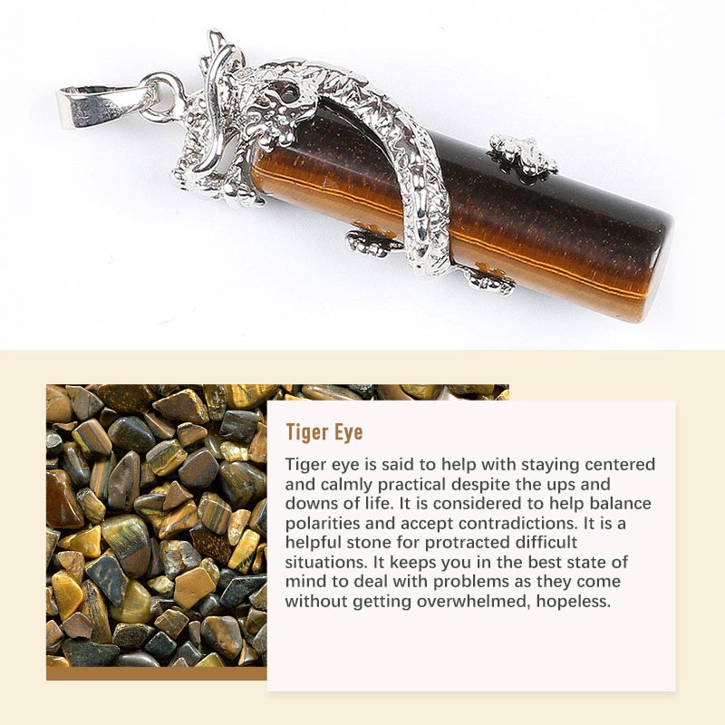 Olivenorma Crystal Natural Stone Exquisite Pendant - Tiger Eye - image 5