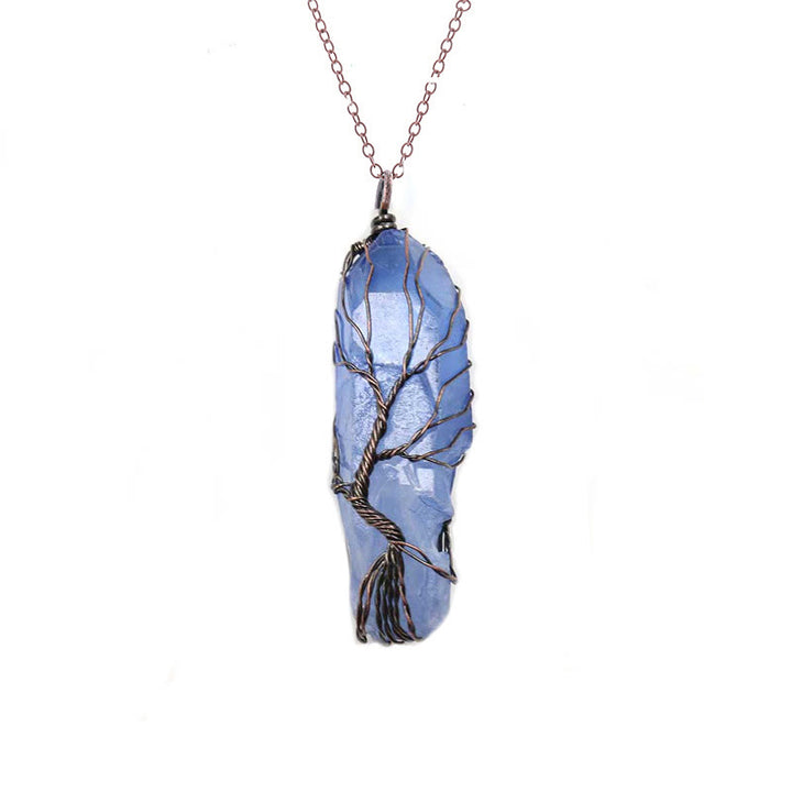 Olivenorma"Life Energy" - Tree of Life Crystal Necklace - Bronze - Blue Quartz - image 15