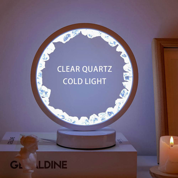 Natural Crystal Cluster Lamp Lights LED Decoration Rechargeable - Clear Quartz - image 3