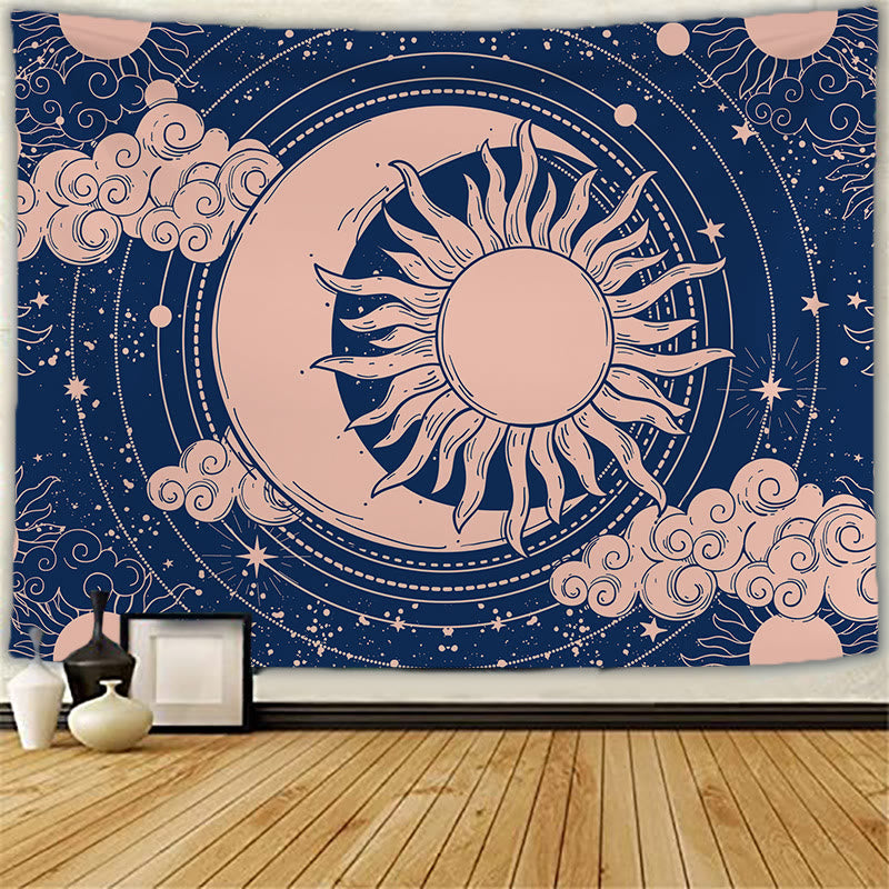 Olivenorma Sun Moon Tattoo Cat Meditation Wall Hanging Tapestry - Sun & Moon - Brushed fabric - 78.74"*59.05"(200*150cm) - image 7