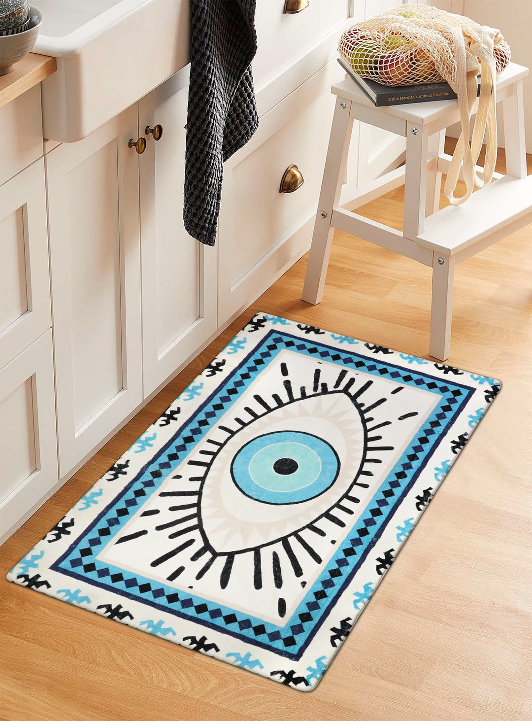 Olivenorma Blue Evil Eye Antibacterial Washable Rugs Carpet - image 8