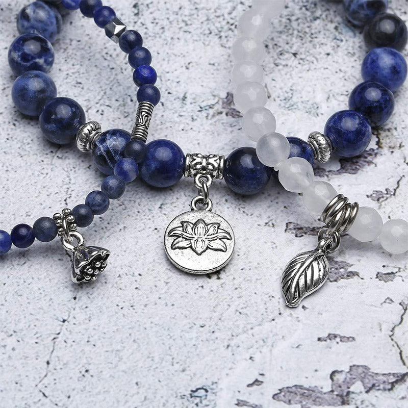 Olivenorma Sodalite Lotus Balance 3 - Piece Bracelet - image 4