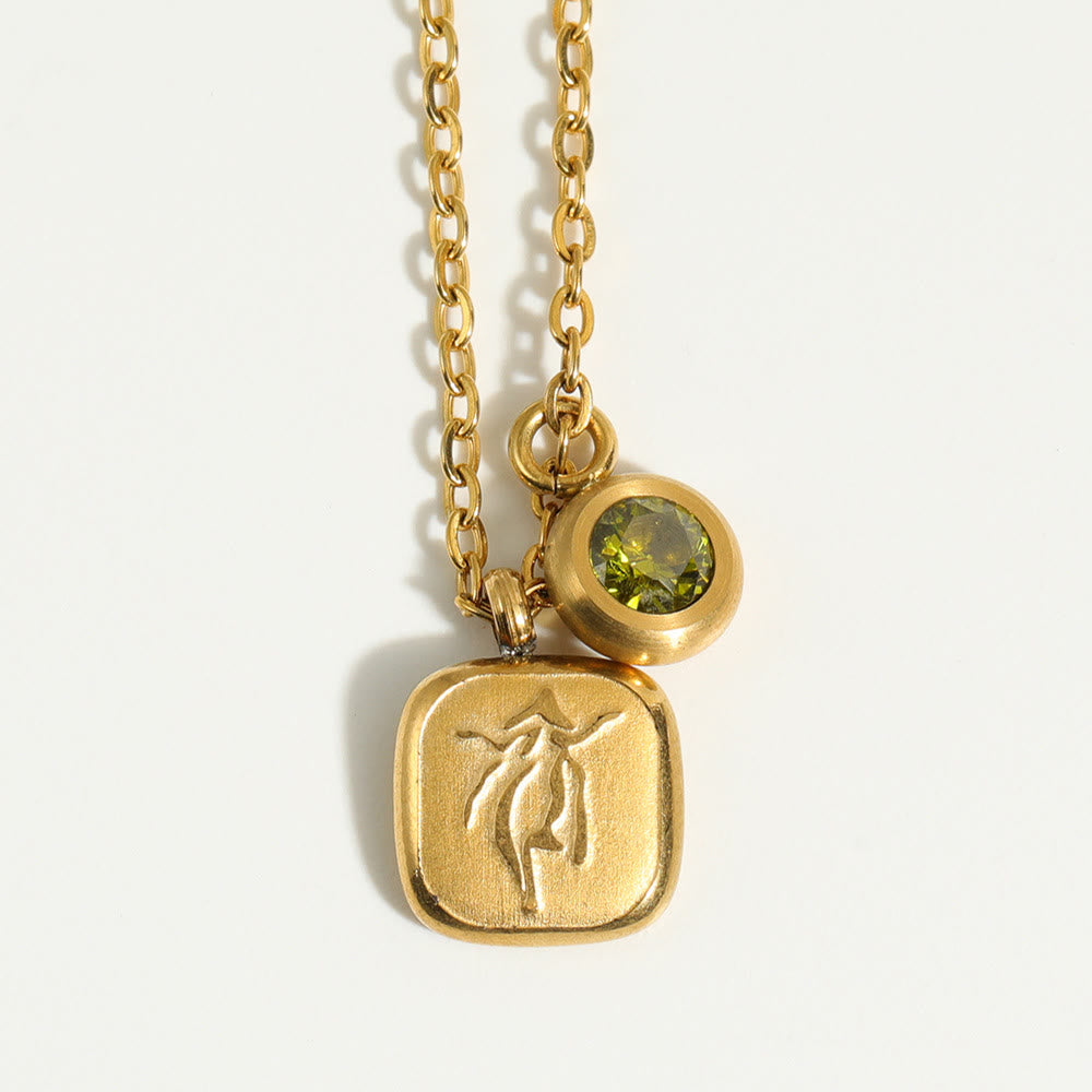 Olivenorma Twelve Zodiac Twelve Month Birthstone Pendant Necklace - Peridot & Virgo - image 12