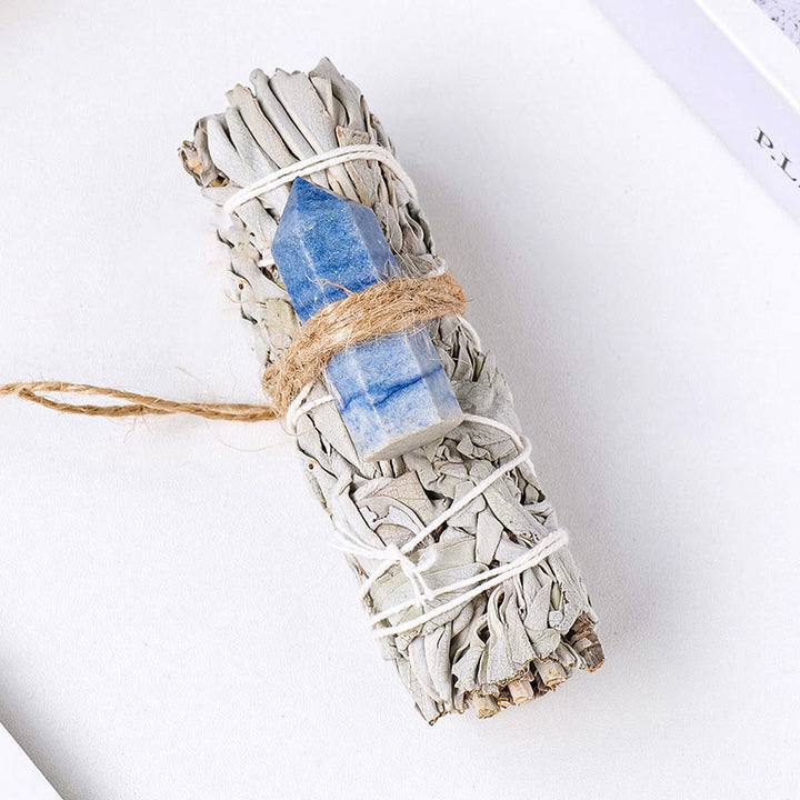 Olivenorma White Sage Hexagonal Prism Crystal Aromatherapy Gemstone Decoration - Blue Aventurine - image 27