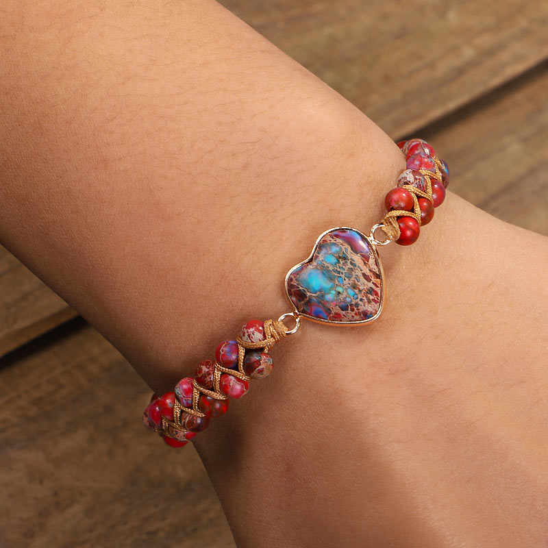 Olivenorma Red Emperor Stone Heart Bracelet - image 6
