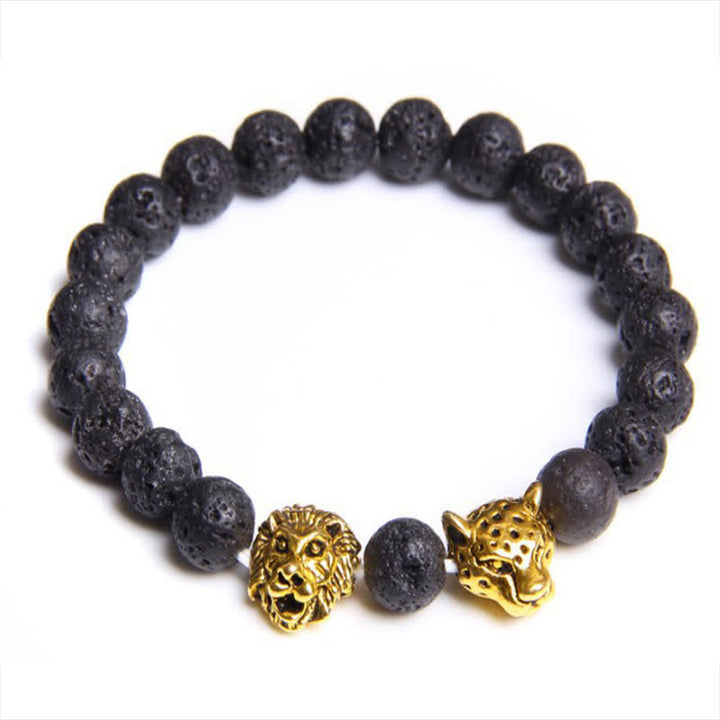 Olivenorma Tiger Eye Lion Panther Beads Bracelet - Lava Stone - image 10