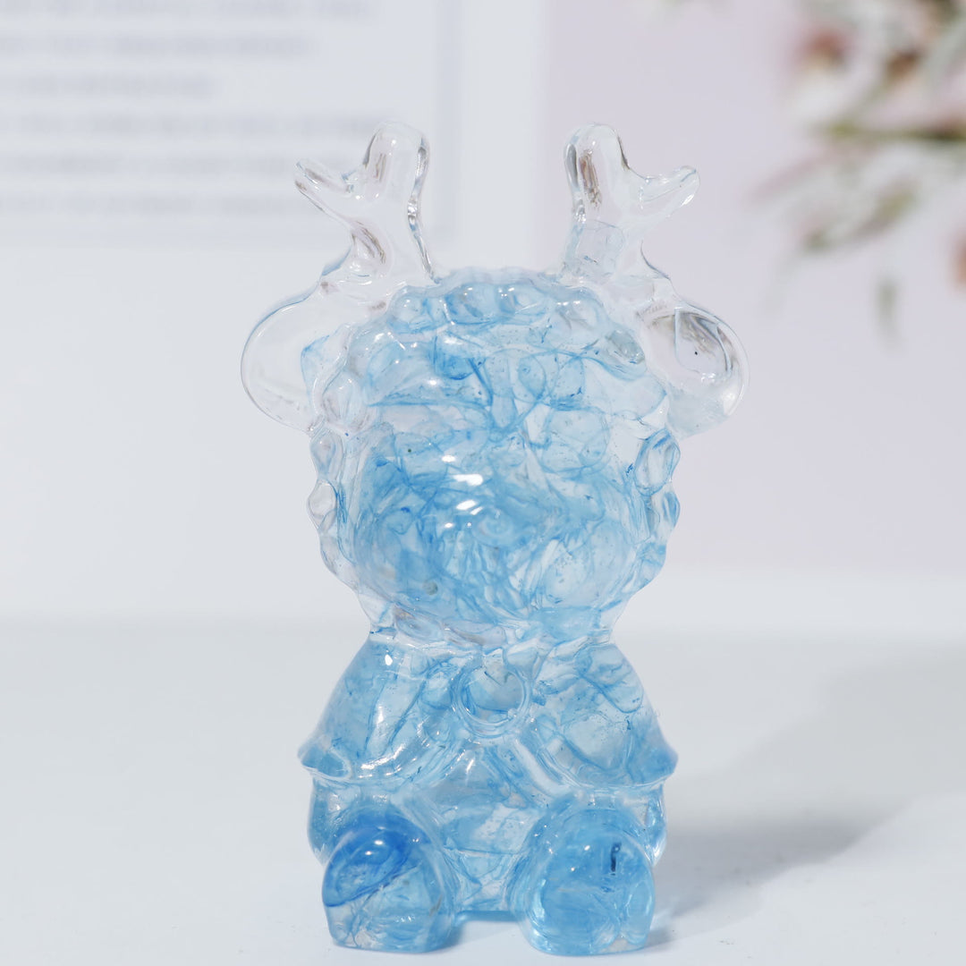 Olivenorma Natural Crystal Elk Ornament Gemstone Decoration - Aquamarine - image 21