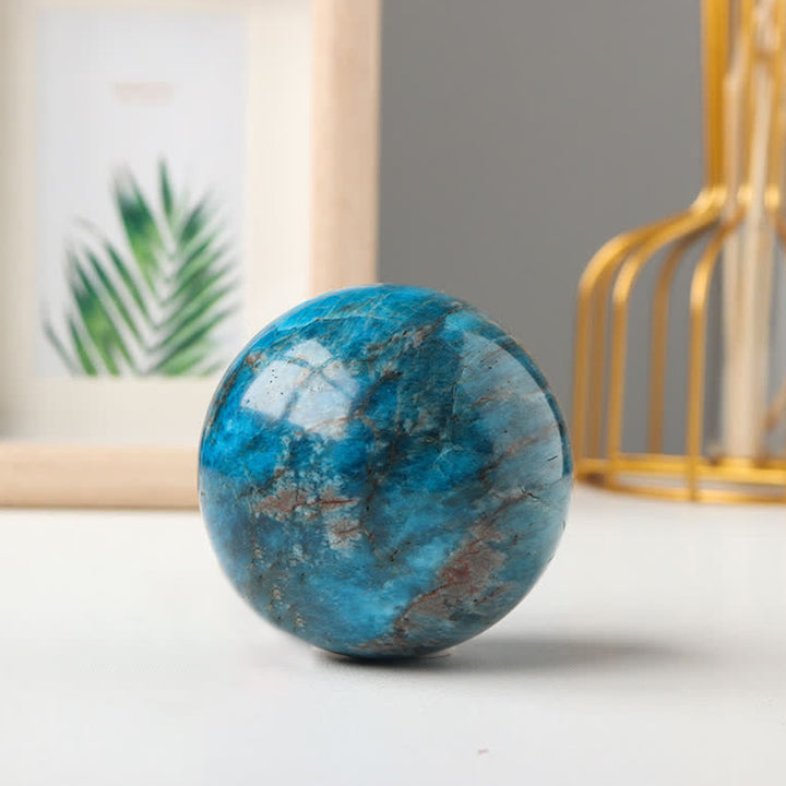 Blue apatite Strength Crystal Sphere - image 5