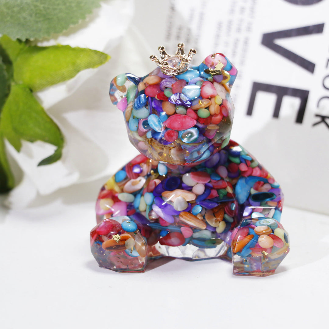 Olivenorma Crystal Gravel Resin Bear Ornament Gemstone Decoration - Colored Stones - image 27