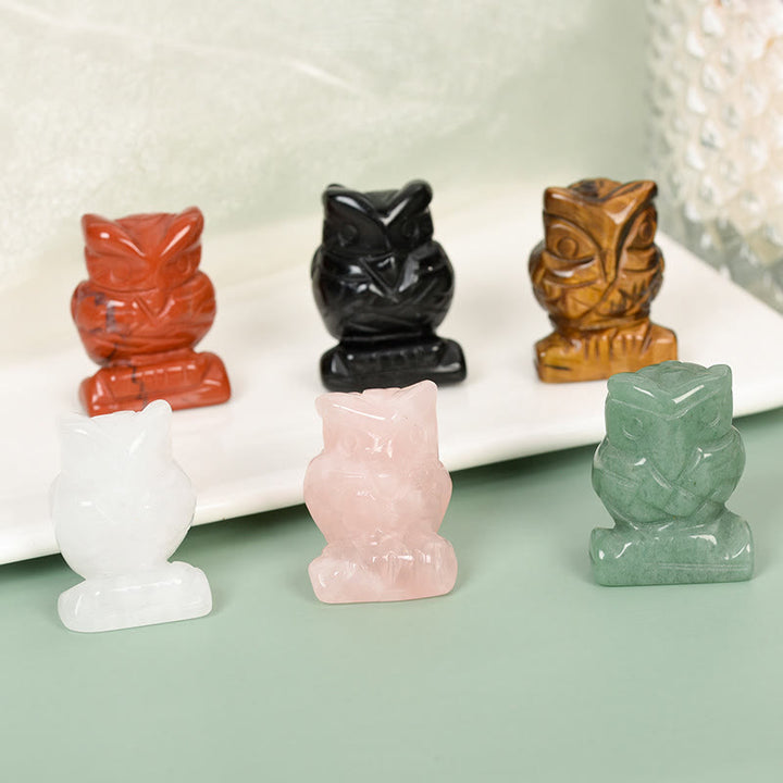 Olivenorma Natural Crystal Owl Ornament Carving Crafts - image 14