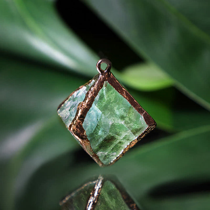 Olivenorma Green Fluorite Natural Crystal Pendant - Green Fluorite - image 0