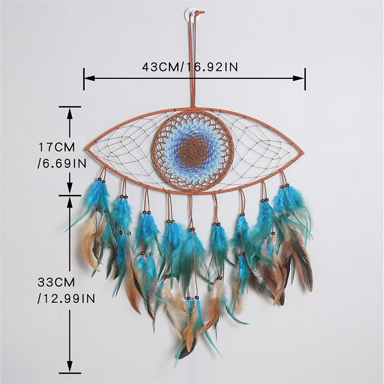 Olivenorma Evil Eye Green Brown Feathers Dream Catcher - image 8