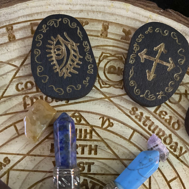 Olivenorma Witch Rune Set Healing Alchemy Woodcut Meditation Decor - image 2