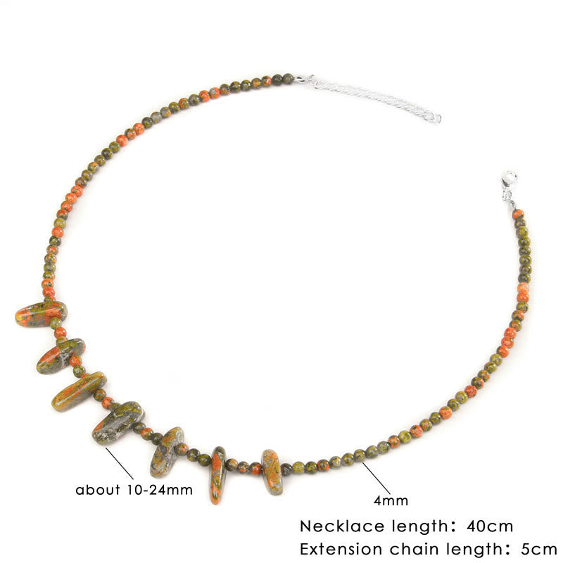 Olivenorma 4mm Bead Natural Tusk Stone Bohemian Necklace - image 20