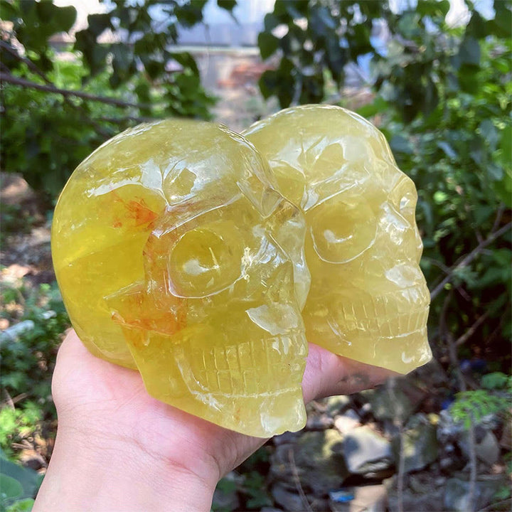 Olivenorma 10cm Natural Citrine Gemstone Decoration Crystal Skull - image 2