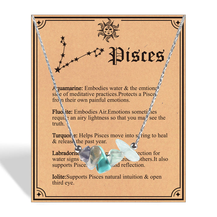 Olivenorma Natural Stone Zodiac Sign Choker Necklace - Pisces - image 14